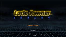 Title screen of Lode Runner - Legacy on the Microsoft Windows.