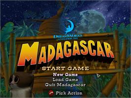 Title screen of Madagascar on the Microsoft Windows.