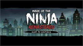 Title screen of Mark of the Ninja - Remastered on the Microsoft Windows.