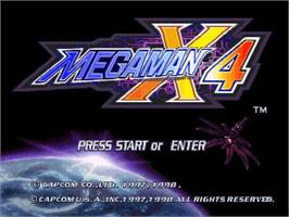 Title screen of Mega Man X4 on the Microsoft Windows.