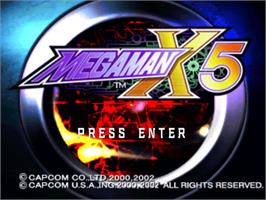 Title screen of Mega Man X5 on the Microsoft Windows.