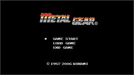 Title screen of Metal Gear on the Microsoft Windows.