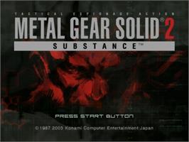 Title screen of Metal Gear Solid 2 - Substance on the Microsoft Windows.
