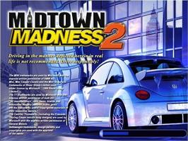 Title screen of Midtown Madness 2 on the Microsoft Windows.