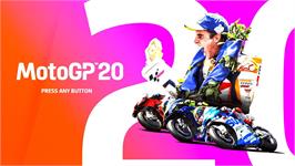 Title screen of MotoGP 20 on the Microsoft Windows.