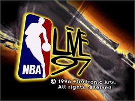 Title screen of NBA Live 97 on the Microsoft Windows.