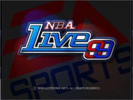 Title screen of NBA Live 99 on the Microsoft Windows.