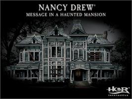 Title screen of Nancy Drew - Message in a Haunted Mansion on the Microsoft Windows.