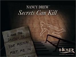 Title screen of Nancy Drew - Secrets Can Kill on the Microsoft Windows.
