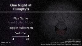 Title screen of One Night at Flumpty's on the Microsoft Windows.