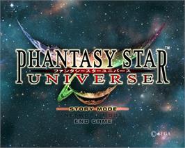 Title screen of Phantasy Star Universe on the Microsoft Windows.
