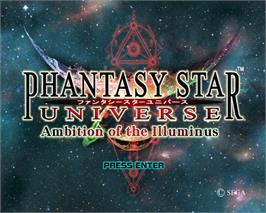 Title screen of Phantasy Star Universe - Ambition of the Illuminus on the Microsoft Windows.