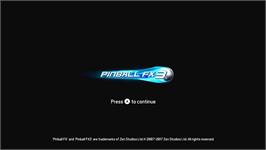 Title screen of Pinball FX3 on the Microsoft Windows.