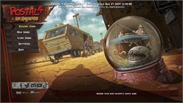 Title screen of Postal 4 - No Regerts on the Microsoft Windows.