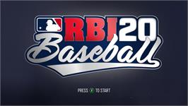 Title screen of R.B.I. Baseball 20 on the Microsoft Windows.