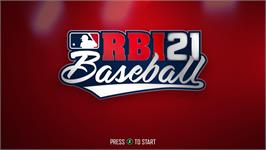 Title screen of R.B.I. Baseball 21 on the Microsoft Windows.