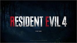 Title screen of Resident Evil 4 on the Microsoft Windows.