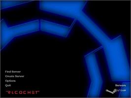 Title screen of Ricochet (2000) on the Microsoft Windows.