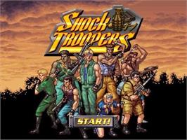 Title screen of Shock Troopers on the Microsoft Windows.