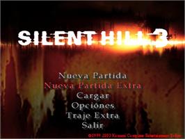 Title screen of Silent Hill 3 on the Microsoft Windows.
