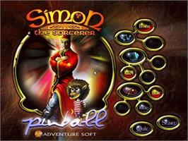 Title screen of Simon the Sorcerer's Pinball on the Microsoft Windows.