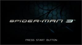 Title screen of Spider-Man 3 on the Microsoft Windows.