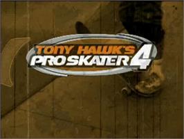 Title screen of Tony Hawk's Pro Skater 4 on the Microsoft Windows.