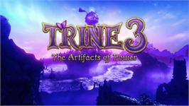 Title screen of Trine 3 - The Artifacts of Power on the Microsoft Windows.