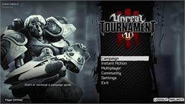 Title screen of Unreal Tournament 3 (Collector's Edition) on the Microsoft Windows.