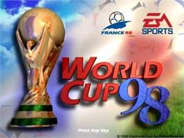 Title screen of World Cup 98 on the Microsoft Windows.