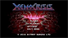 Title screen of Xeno Crisis on the Microsoft Windows.