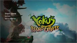 Title screen of Yoku's Island Express on the Microsoft Windows.