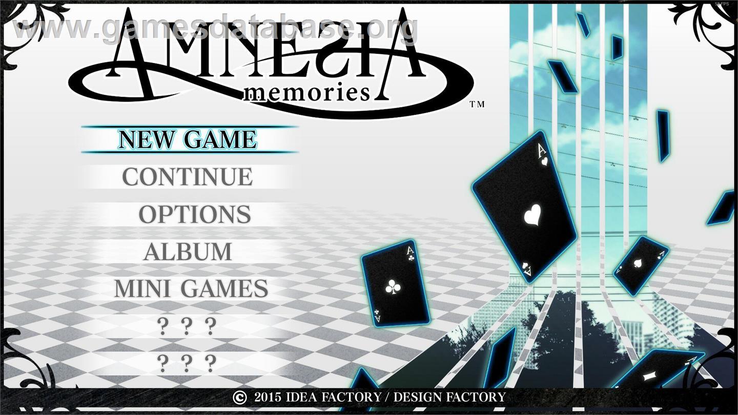 Amnesia - Memories - Microsoft Windows - Artwork - Title Screen