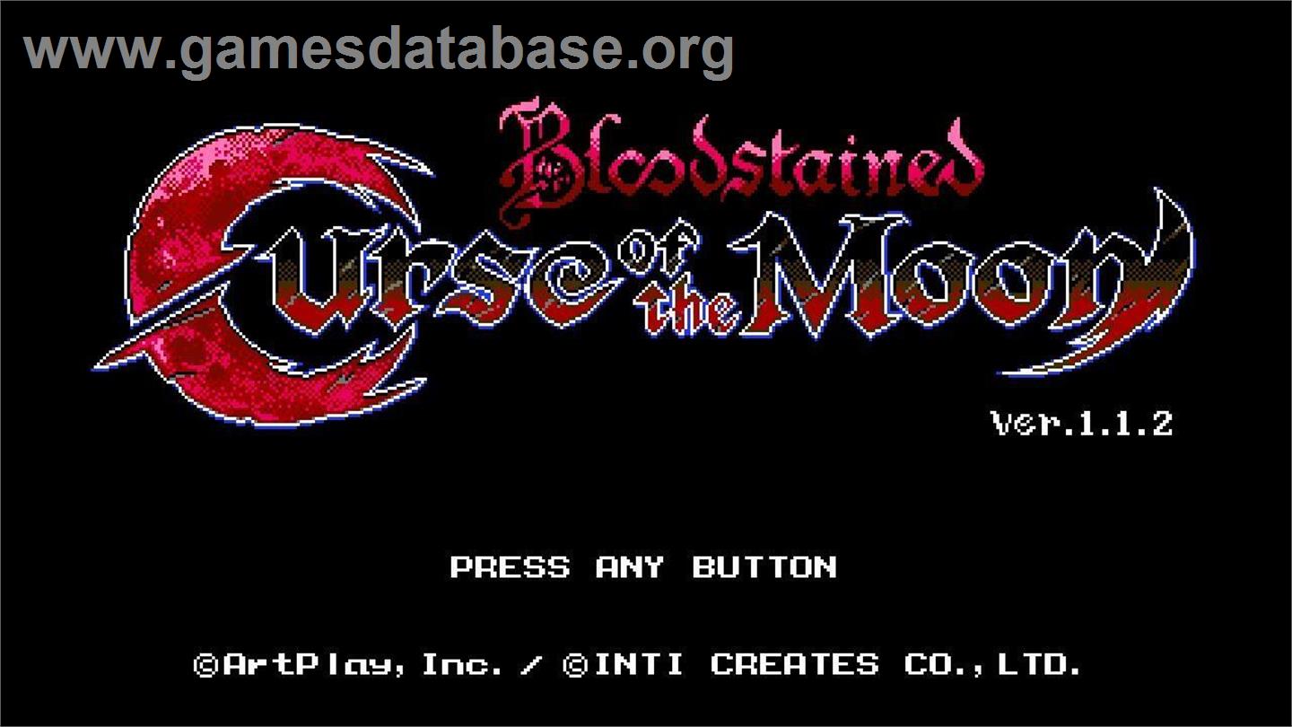 Bloodstained - Curse of the Moon - Microsoft Windows - Artwork - Title Screen