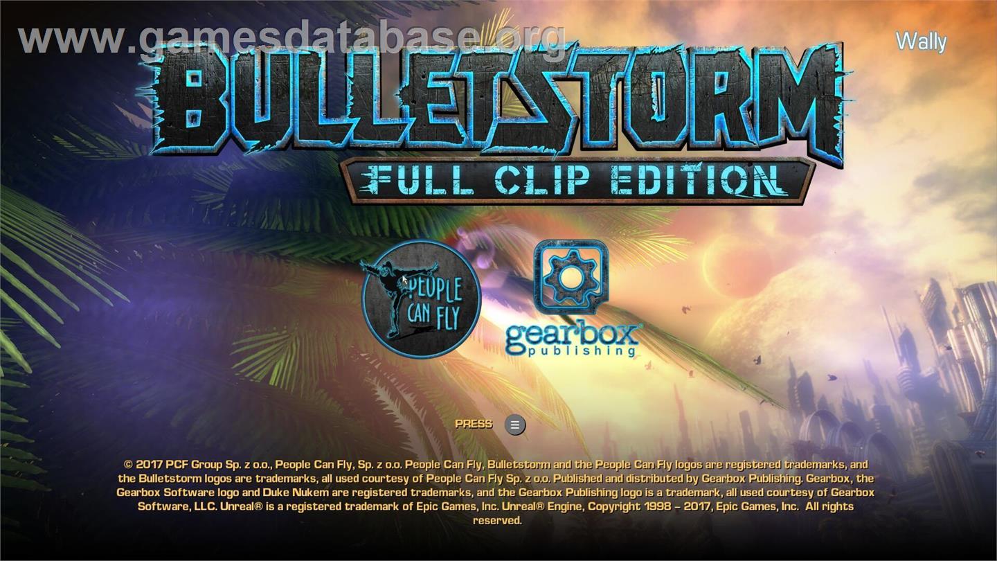 Bulletstorm - Full Clip Edition - Microsoft Windows - Artwork - Title Screen