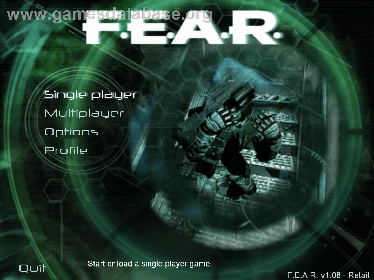 F.E.A.R. - First Encounter Assault Recon - Microsoft Windows - Artwork - Title Screen