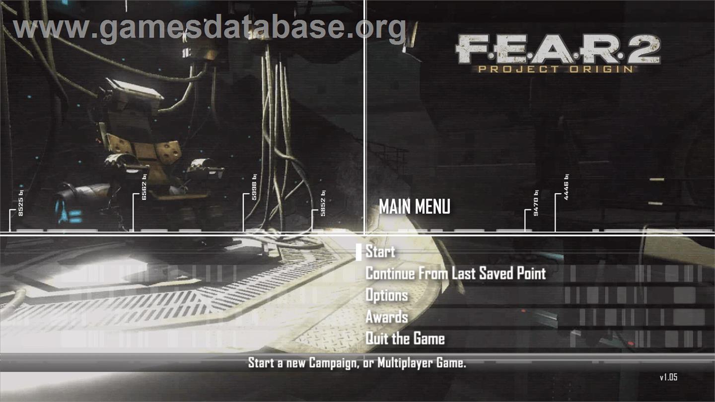 F.E.A.R. 2 - Project Origin - Microsoft Windows - Artwork - Title Screen