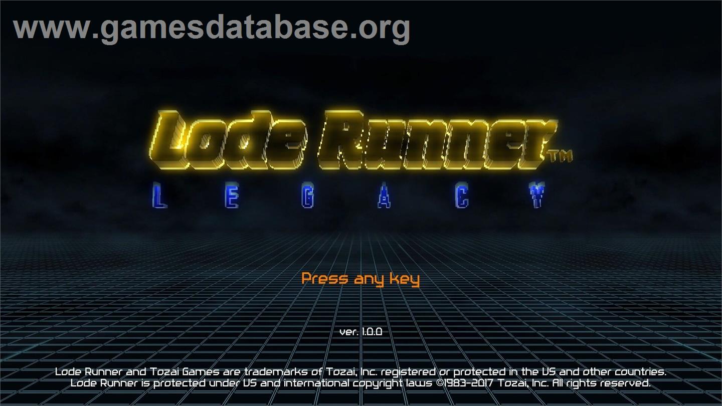 Lode Runner - Legacy - Microsoft Windows - Artwork - Title Screen