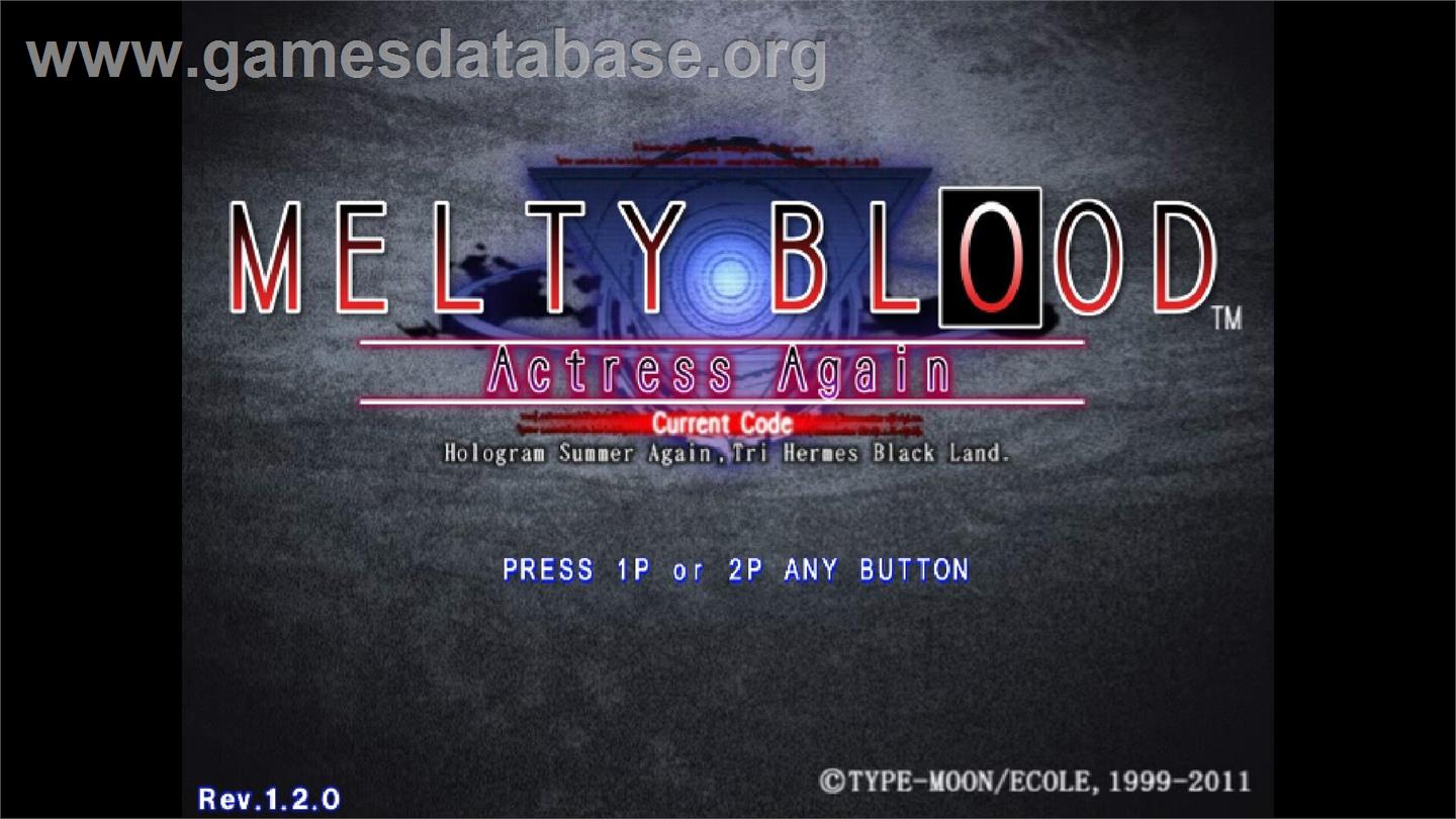 Melty Blood - Actress Again - Current Code - Microsoft Windows - Artwork - Title Screen