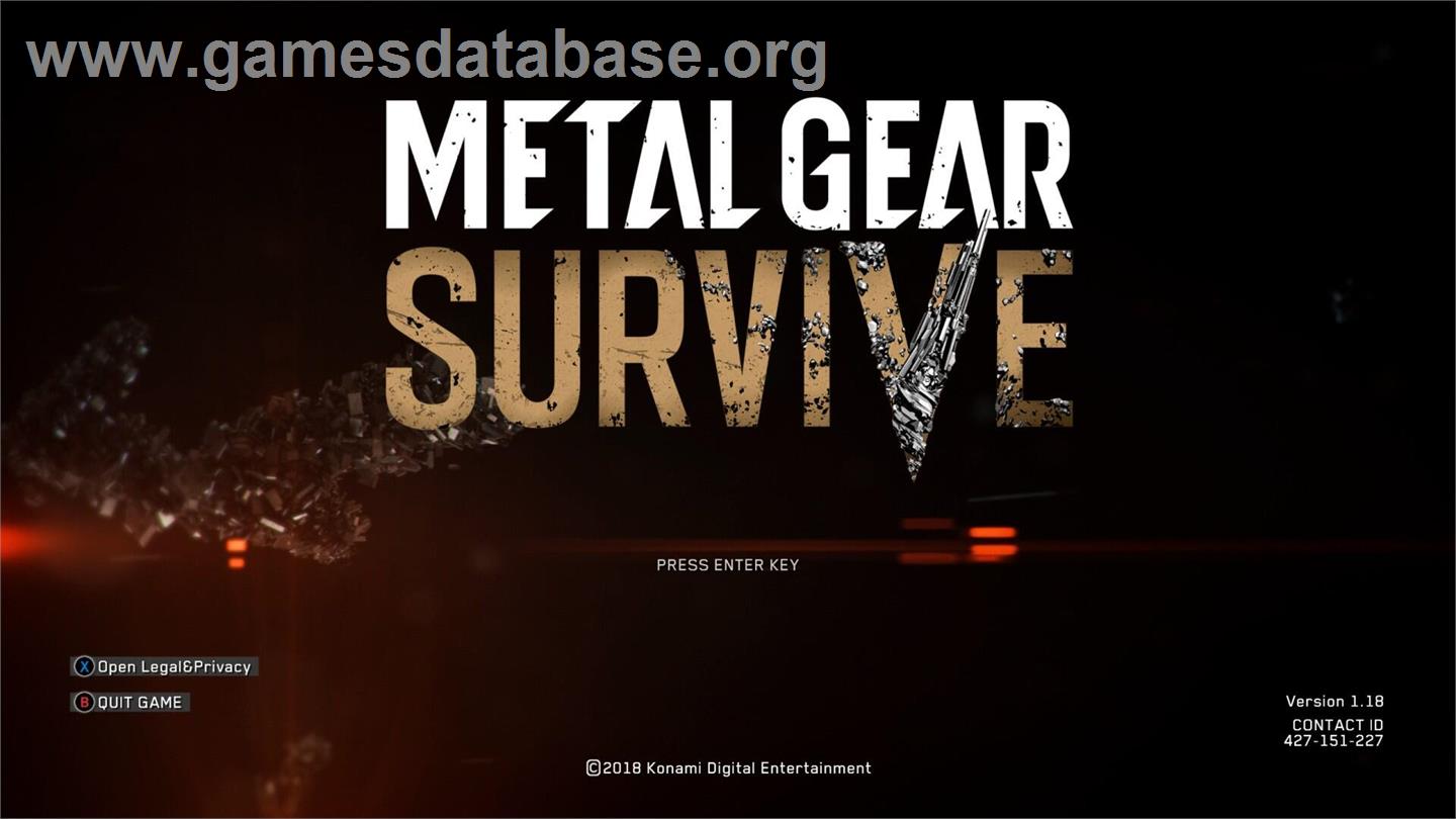Metal Gear - Survive - Microsoft Windows - Artwork - Title Screen
