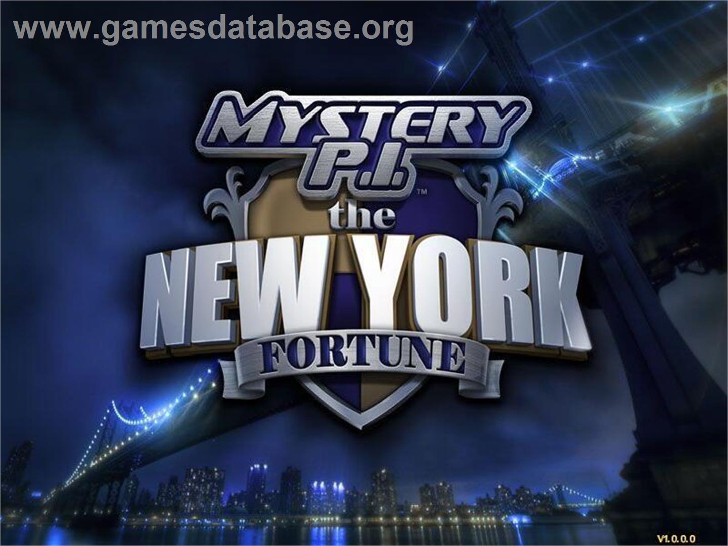 Mystery P.I. - The New York Fortune - Microsoft Windows - Artwork - Title Screen