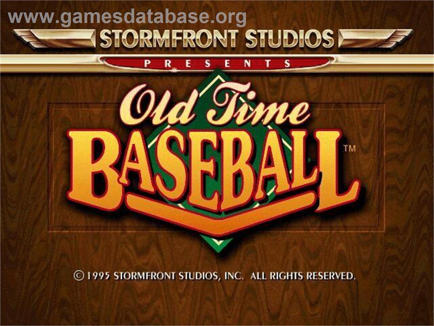 Old Time Baseball - Microsoft Windows - Artwork - Title Screen