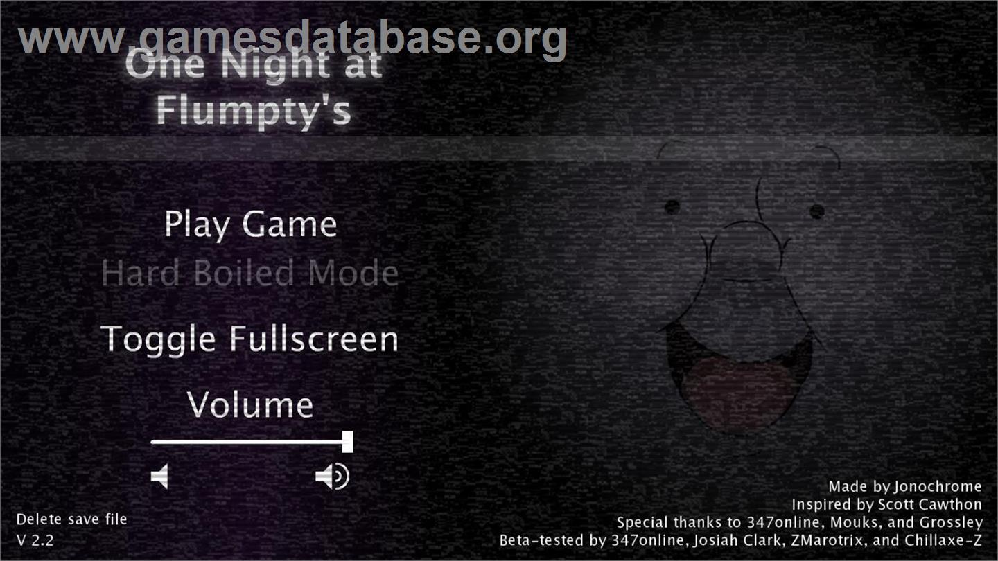 One Night at Flumpty's - Microsoft Windows - Artwork - Title Screen