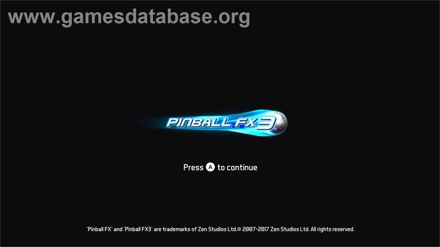 Pinball FX3 - Microsoft Windows - Artwork - Title Screen
