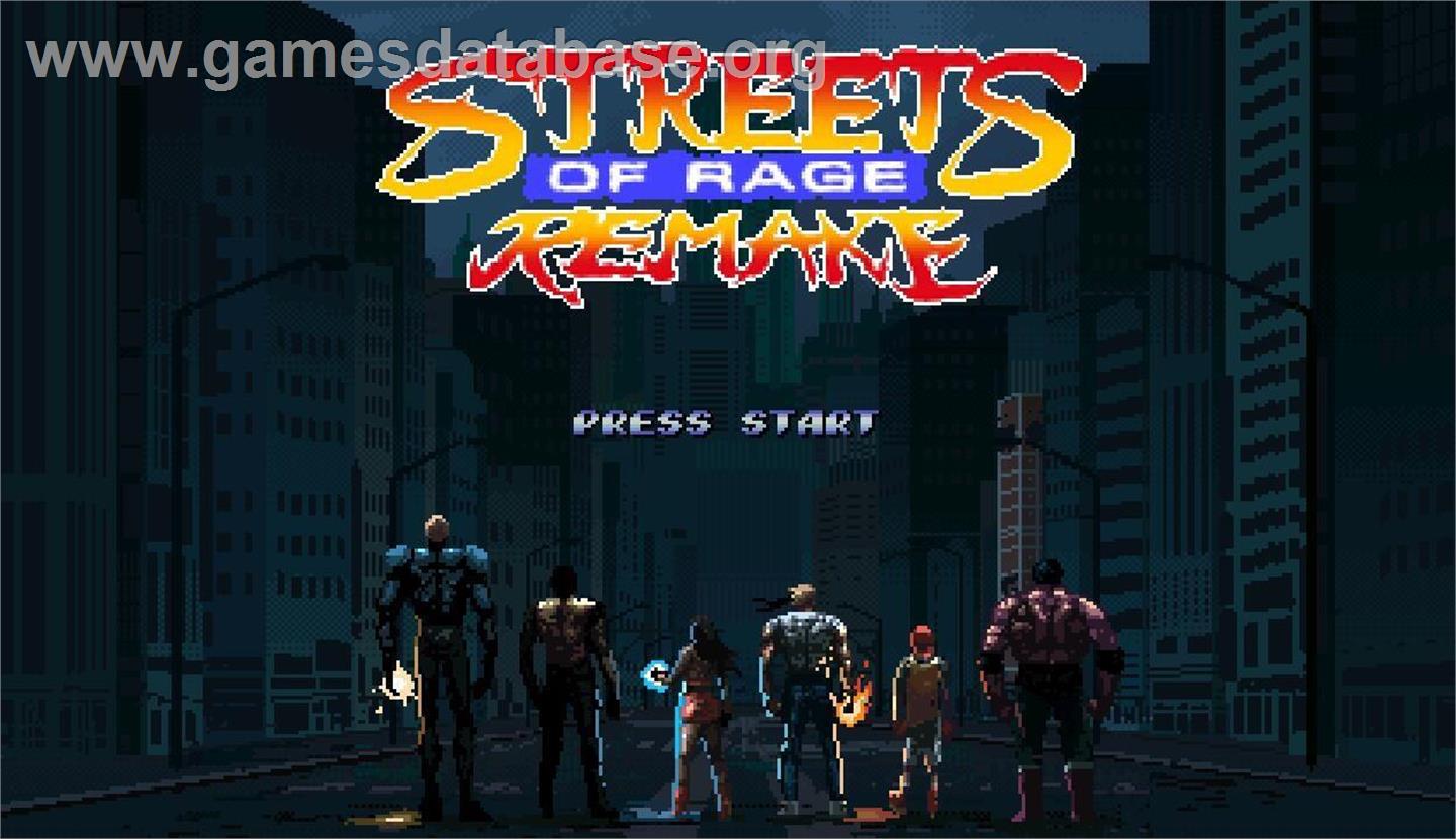 Streets of Rage Remake - Microsoft Windows - Artwork - Title Screen