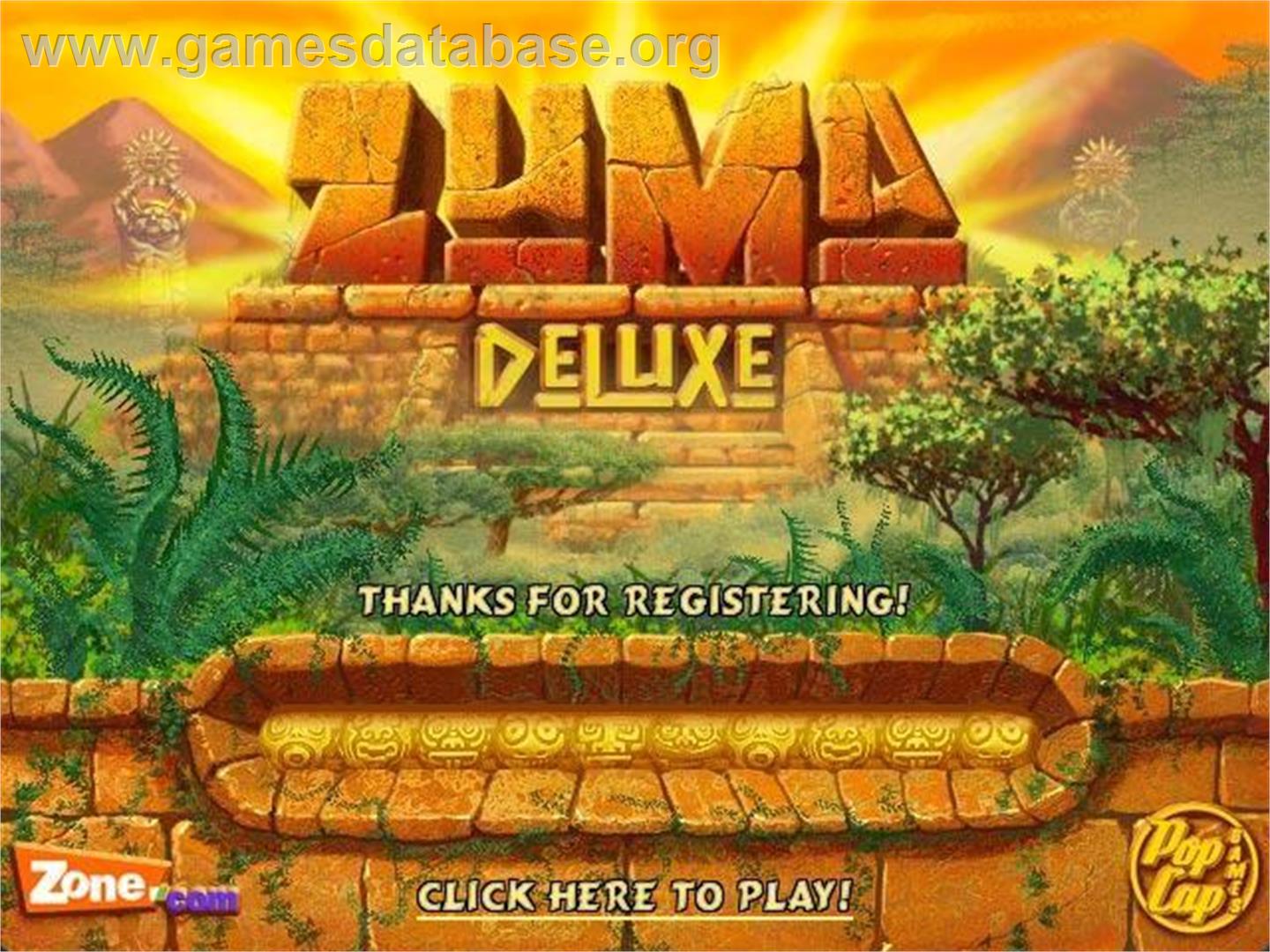 Zuma Deluxe - Microsoft Windows - Artwork - Title Screen