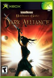 Box cover for Baldur's Gate - Dark Alliance on the Microsoft Xbox.