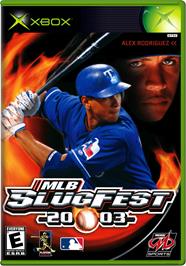 Box cover for MLB SlugFest 20-03 on the Microsoft Xbox.