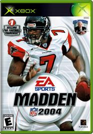 Box cover for Madden Nfl 2004 on the Microsoft Xbox.