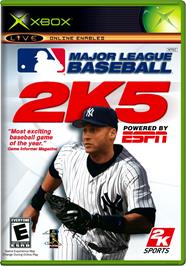 Box cover for Major League Baseball 2k5 on the Microsoft Xbox.